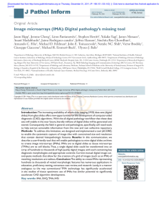 J Pathol Inform Image microarrays (IMA): Digital pathology’s missing tool
