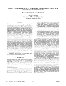 MEDIAL AXIS BASED STATISTICAL SHAPE MODEL (MASSM): APPLICATIONS TO 3D