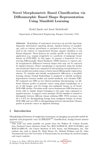 Novel Morphometric Based Classiﬁcation via Diﬀeomorphic Based Shape Representation Using Manifold Learning