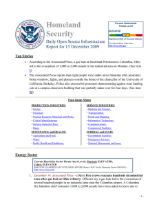 Homeland Security  Daily Open Source Infrastructure