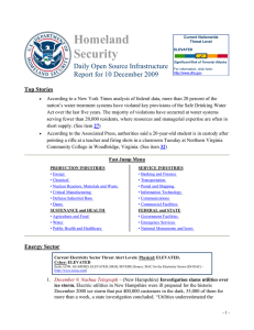 Homeland Security  Daily Open Source Infrastructure