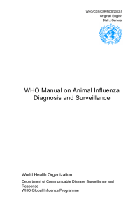 WHO Manual on Animal Influenza Diagnosis and Surveillance World Health Organization