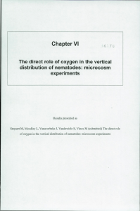 Chapter VI The direct role of oxygen in the vertical experiments