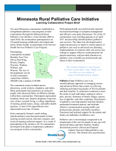 Minnesota Rural Palliative Care Initiative  Learning Collaborative Project Brief