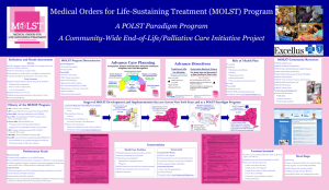 Medical Orders for Life-Sustaining Treatment (MOLST) Program A POLST Paradigm Program