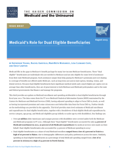 Medicaid’s Role for Dual Eligible Beneficiaries issue brief August 2013