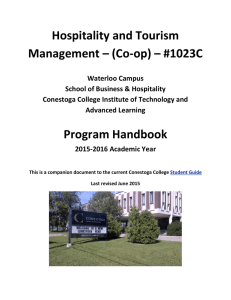 Hospitality and Tourism Management – (Co-op) – #1023C
