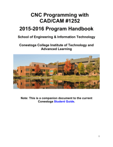CNC Programming with CAD/CAM #1252 2015-2016 Program Handbook