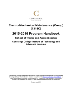 2015-2016 Program Handbook  Electro-Mechanical Maintenance (Co-op) (1318C)