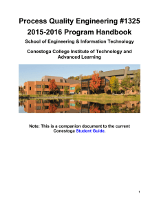 Process Quality Engineering #1325 2015-2016 Program Handbook