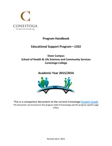 Program Handbook Educational Support Program—1332 Academic Year 2015/2016