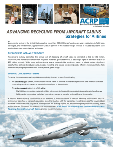 ADVANCING RECYCLING FROM AIRCRAFT CABINS Strategies for Airlines C