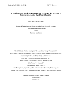 A Guide to Regional Transportation Planning for Disasters,