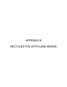 APPENDIX B  RECYCLED POLYETHYLENE RESINS