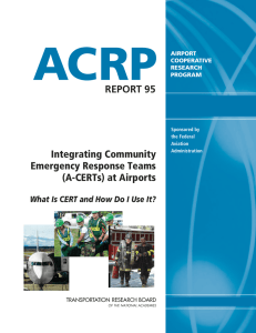 ACRP REPORT 95 Integrating Community Emergency Response Teams