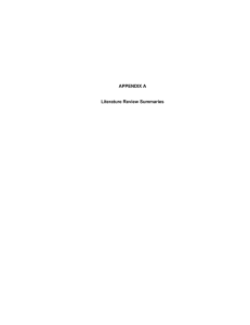 APPENDIX A Literature Review Summaries