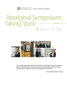 Aboriginal Symposium: Taking Stock March 15, 2013