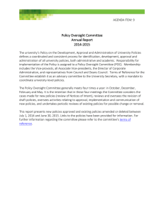 Policy Oversight Committee Annual Report 2014-2015