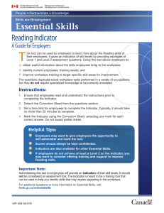 T Reading Indicator Essential Skills A Guide for Employers