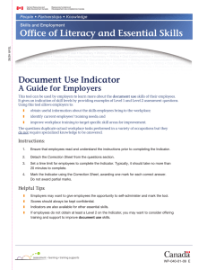 Office of Literacy and Essential Skills Document Use Indicator