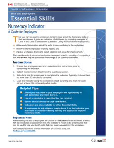 T Numeracy Indicator Essential Skills A Guide for Employers