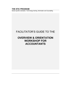 FACILITATOR’S GUIDE TO THE OVERVIEW &amp; ORIENTATION WORKSHOP FOR
