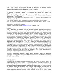 The Cold Regions Hydrological Model, a Platform for Basing Process