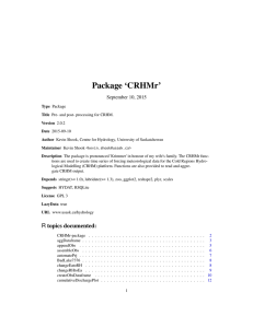 Package ‘CRHMr’ September 10, 2015