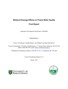 Wetland Drainage Effects on Prairie Water Quality  Final Report Submitted by: