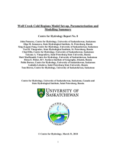 Wolf Creek Cold Regions Model Set-up, Parameterisation and Modelling Summary