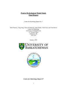 Prairie Hydrological Model Study Final Report