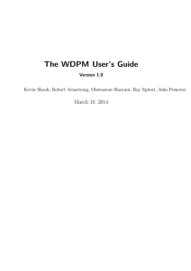 The WDPM User’s Guide March 18, 2014 Version 1.0