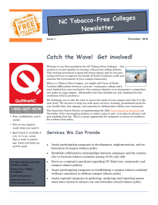 NC Tobacco-Free Colleges Newsletter Catch the Wave!  Get involved!