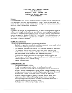 University of North Carolina Wilmington School of Nursing Guidelines for Research Applications