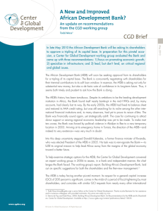 CGD Brief A New and Improved African Development Bank? An update on recommendations