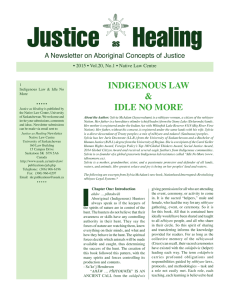 Justice Healing as INDIGENOUS LAW