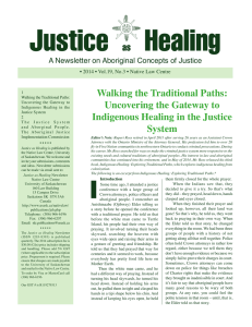 Justice Healing as Walking the Traditional Paths: