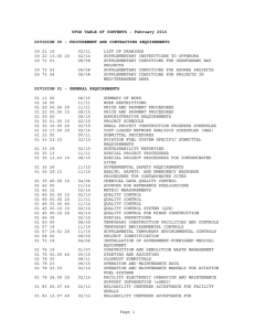 - February 2016 UFGS TABLE OF CONTENTS