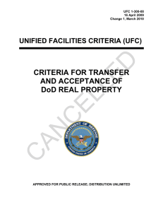 CANCELLED  CRITERIA FOR TRANSFER AND ACCEPTANCE OF
