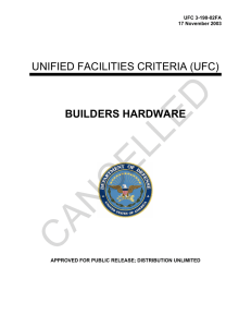 CANCELLED  UNIFIED FACILITIES CRITERIA (UFC) BUILDERS HARDWARE