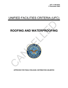 CANCELLED  UNIFIED FACILITIES CRITERIA (UFC) ROOFING AND WATERPROOFING