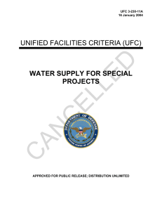CANCELLED  UNIFIED FACILITIES CRITERIA (UFC) WATER SUPPLY FOR SPECIAL