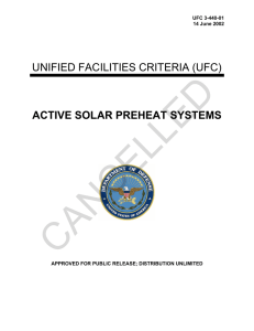 CANCELLED  UNIFIED FACILITIES CRITERIA (UFC) ACTIVE SOLAR PREHEAT SYSTEMS