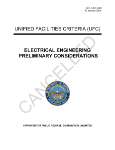 CANCELLED  UNIFIED FACILITIES CRITERIA (UFC) ELECTRICAL ENGINEERING