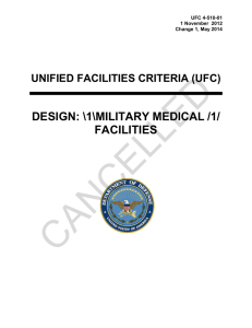 CANCELLED DESIGN: \1\MILITARY MEDICAL /1/ FACILITIES UNIFIED FACILITIES CRITERIA (UFC)