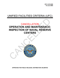 CANCELLED  UNIFIED FACILITIES CRITERIA (UFC) OPERATION AND MAINTENANCE: