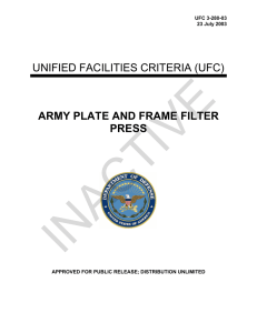 INACTIVE  UNIFIED FACILITIES CRITERIA (UFC) ARMY PLATE AND FRAME FILTER