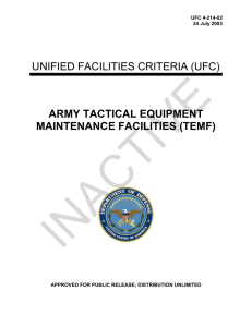 INACTIVE  UNIFIED FACILITIES CRITERIA (UFC) ARMY TACTICAL EQUIPMENT