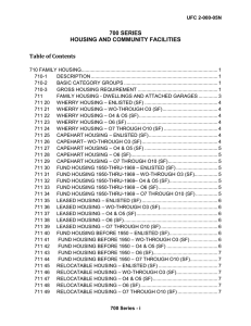 700 SERIES HOUSING AND COMMUNITY FACILITIES Table of Contents