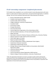 ITraP externship component: Completed placements